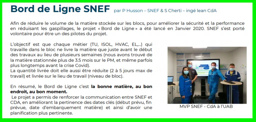 Chantiers de l'atlantique groupe snef bord de ligne lean production lean manufacturing lean management